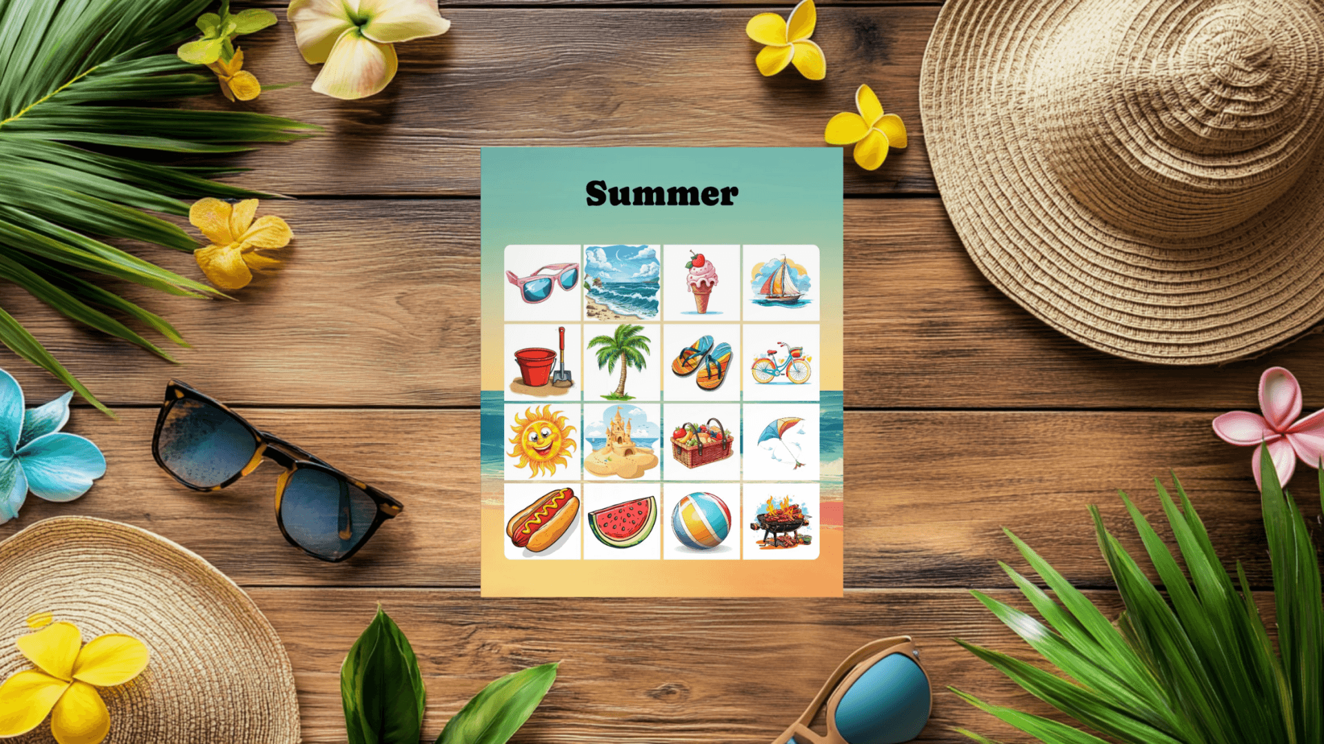 summer bingo card