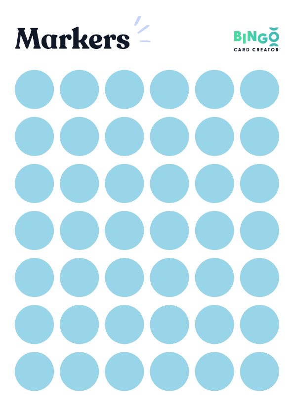 blue circle bingo markers